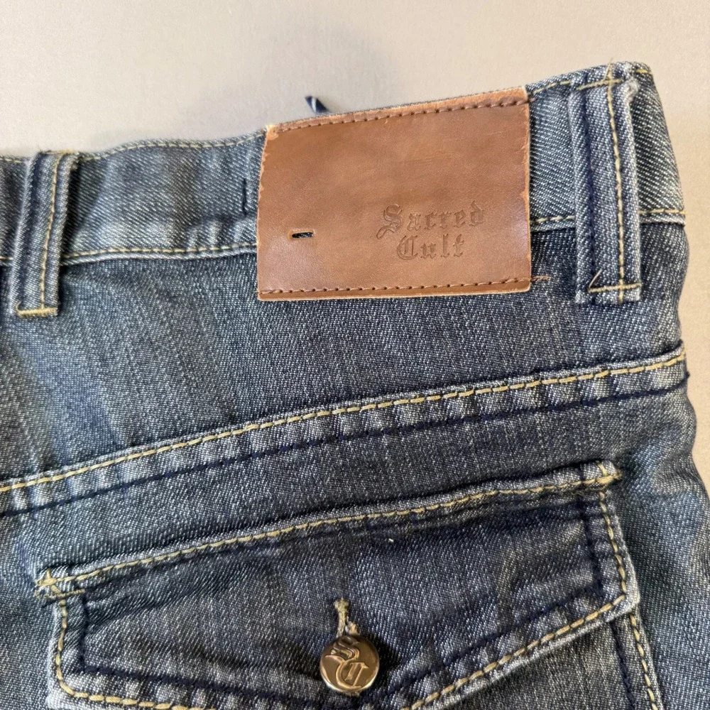 Jeans Sacred Cult Denim Jeans Mens 32x30 Blue Wash Straight Leg Pants  Handsome!